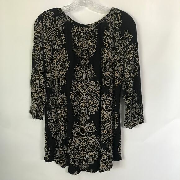 Lucky Brand Blouse  Top 1X One X Womens Boho Peasant Style Three Quarter Sleeve - Picture 2 of 10